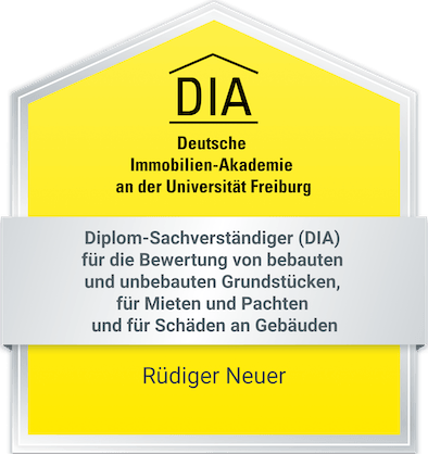 Diplom-Sachverständiger (DIA) für die Bewertung von bebauten und unbebauten Grundstücken, für Mieten und Pachten und für Schäden an Gebäuden – Rüdiger Neuer